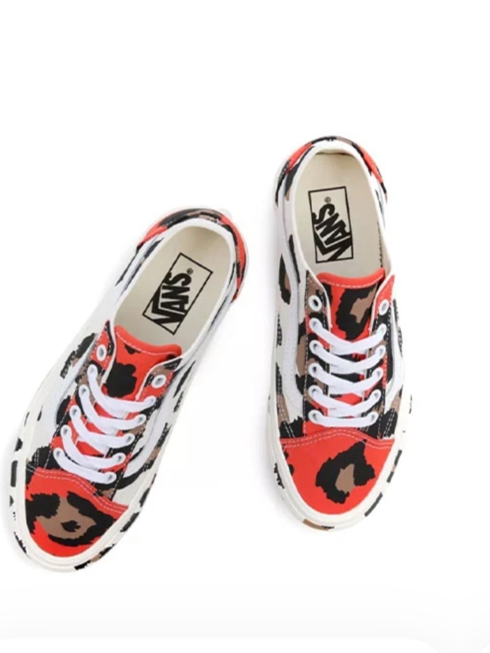 Vans Animal Old Skool Leopard Print Sneakers with Orange Accents - Picture 6 of 9